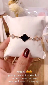 Gelang Rantai Triple Clover Titanium Korean style