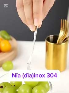 Combo 5 Nĩa Inox 304 Dùng Ăn Trái Cây Bánh Mứt - Inox cao cấp HT