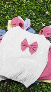 Barcrepe Top with Colored Corduroy Short Set for Girls 0-1 And 2-3 Years Old - Kids Fashion