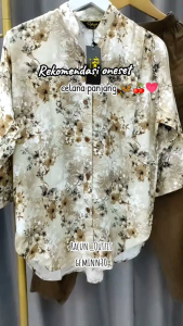 SETELAN CELANA BAHAN RAYON JUMBO MOTIF BUNGA VIRAL