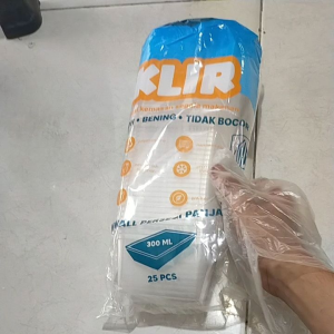 THINWALL PERSEGI PANJANG 200 ML  250 ML  300 ML ( 25 PCS) Kemasan Plastik 250 Ml Dengan Tutup Wadah Penyimpanan 300 Ml Set Jumlah 25 Pcs Untuk Kebutuhan - Lazada