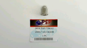 Mur Topi Tinggi 6mm K10 Croom (Harga Per 1 PC) - Mor Mur Ring Baut Baud Flange Fleng Pleng Topi Cap Panjang Drat 10 Mili Kunci 10 Universal Untuk Berbagai Keperluan