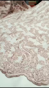 Bahan kebaya tille bordir tebal lembut Motif Merak