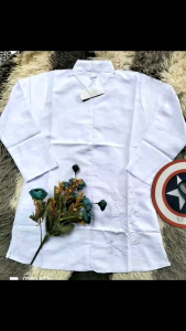 atasan putih anak perempuan bahan katun toyobo motif bordir usia 4th-15th