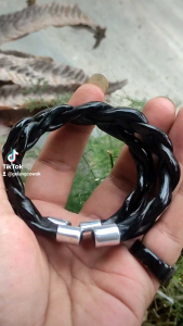 GELANG AKAR BAHAR HITAM NATURAL LENTUR KEPANG LINGKAR 3 MODEL C