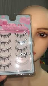 ขนตาปลอม Makemyeye eyelashes ขนตาแกนใส 5 คู่ ขนตาธรรมชาติ Devil4