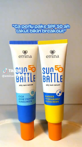 RRS ❤️ EMINA - Sun Battle SPF 50 PA++++ Cica Acne Fighter Sunscreen 30ml | Emina Sun Battle SPF 50 PA++++ Hydrabrust Sunscreen 30ml | Original