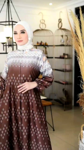 Gamis Silk Import Motif Terbaru // Gamis Modern // Gamis Busui Jumbo