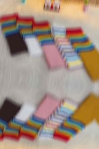 FeelMe KK-174 Rainbow Korean Long Socks | Kaos Kaki panjang pelangi | Kaos kaki fashion rainbow