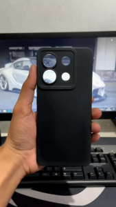 Softcase XIAOMI REDMI NOTE 13 5G / 13 PRO 5G Paket 4in1 Softcase Slim Black Matte Case Liquit + Tg Anti Gores Ceramic Matte Anti Spy + Garskin Carbon 3D + Skin Camera Lens