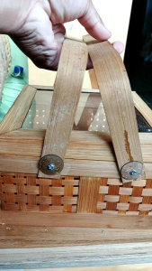 Box mika bambu - kotak hampers persegi - keranjang hampers - kotak mika 20x20 cm