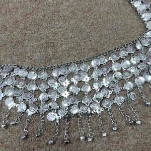 READY STOCK Sarawak Iban Dayak Traditional Silver Coin Waist Belt Ethnic Dance Accessory Tali Pinggang Traditional Iban