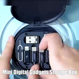 5 in 1 Fast Charging Adapter Kit USB-C Lightning Micro USB Cable Set with SIM Card Holder Ejector Pin Travel Storage Case