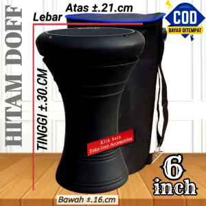Darbuka Kayu Mini Hitam Dof 6 inch Power Beat Hitam