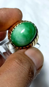 CINCIN BATU AKIK NATURAL GIOK JADE GREEN SUSU TOP QUALITY