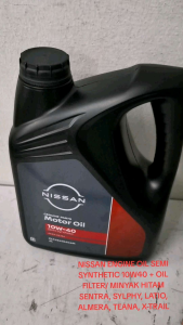 *Original Nissan Engine Oil Semi Synthetic 10W40 + Oil Filter/ Minyak Hitam Sentra Sylphy Latio Almera Teana X-trail