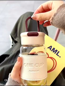 OHHDEER 550ML High Value Glass Simple Cup Portable Heat Resistant Tea Brewing Bottle With Strainer