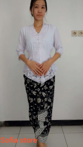Atasan Kebaya Encim Modern Bordir Warna Putih Melisa Kebaya Moderen