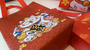 CNY Fortune Cat Gift Bag Recycle Bag Shopping Bag Tote Bag Waterproof Packing Bag Coated Non-Woven