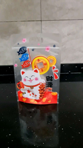 CNY Lucky Cat White Zip Lock Bag 45-50pcs