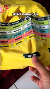 Sablon Stiker Setrika Label Nama /Custom Label Nama Untuk Anak-anak santri Dan santriwati Bahan Dtf Isi 30 Pcs Waterproof