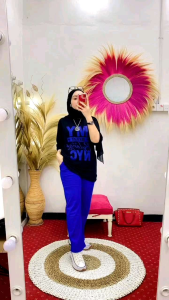 Setelan Wanita Motif My Heart Bahan Combad 20s Premium