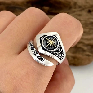 Cincin Elegan Desain Unik Motif Rasi Bintang (Adjustable)