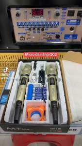 Micro Không Dây MTMAX Q02 Cao Cấp 2 Mic Chuyên Dùng Cho karaoke Hát Nhẹ