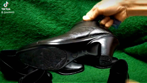 Sepatu dinas polwan pdh wanita boot wanita bahan kulit hak 6cm