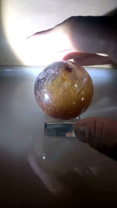 Golden Rutilated/ Hair phantom ball with Red and yellow phantom yellow hematoid  wealth attraction