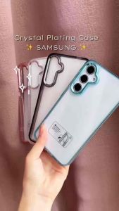 Crystal Plating Case For Samsung Galaxy A56 A55 A54 A36 A35 A34 5G Frosted Airbag Luxury HardCase With Metal Button Original Samsung A56 A55 A54 A36 A35 A34