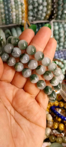 Green Phantom Quartz Bead Bracelet 10.6mm - 11mm+