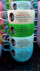15 pcs Souvenir Cangkir Hoya dengan stiker foto tanpa kemasan.