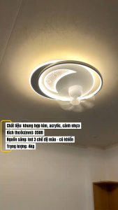 Đèn quạt ốp trần thế hệ mới 2026 với thiết kế hiện đại và ánh sáng mềm mại.