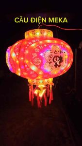 Đèn Lồng Điện Hội An Xoay 360 Kết Hợp Đèn Led/ Đèn Lồng 6D trang trí Tết đèn lồng điện mêka XOAY 360 cầu điện