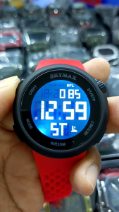 JAM TANGAN SKYMAX 3310 ORIGINAL WATERESIS TALI RUBBER PRIA WANITA DIAMETER 45 mm FREE BATRAI CADANGAN (Andre What 97)