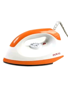 Royal Heavy Duty Dry Iron 1000W - Orange/Blue/White Non-Stick Coating for All Fabric Types
