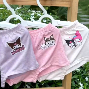 Set 3 Quần Chíp Lót Mặc Váy Bé Gái Họa Tiết KUROMI Vải Sợi Sồi Cao Cấp Kháng Khuẩn Mềm Mại