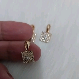 Liontin kotak Warna rosegold perak 925 / liontin perak Lapis Emas kuning