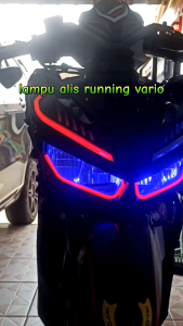Lampu Alis Slim Untuk Motor Vario Running 125 150: New Sepaket Demon Eyes