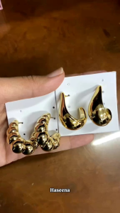 Haseena Anting Wanita Najma Earrings Hijab Drop Air Lapis Emas Vintage Giwang Elegan Kekinian