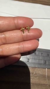 PAWNABLE 18K Saudi Gold MINI Cross Earrings(lightweight open back)