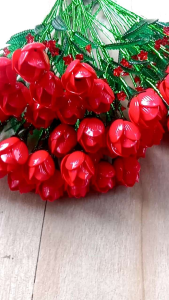 bunga hias akrilik tulip+sakura (isi 12pcs bunga)