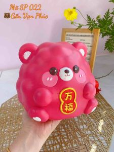 (20x20x17cm) 🧸 Gấu Vạn Phúc 万福 - Mã SP 022 heo đất Gấu dùng trang trí decor tiết kiệm tiền