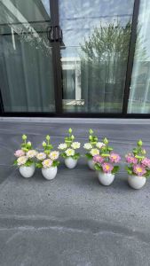 อ่างบัว อ่างมุก บัวหลวงดินปั้น ขนาดความสูง 9“