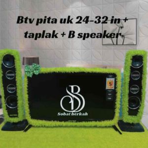 Taplak meja tv + bando tv pita uk 24-32 in / 34-42 in + bando speaker