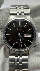 SEIKO Silver Wave Quartz เครื่องมือสแตนเลส นาฬิกา มือสอง ตัวเรือนสแตนเลส ในรูปแบบของแท้