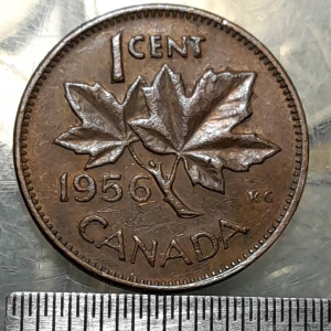 Koin kanada Kuno Koleksi lawas One Cent Tahun 1956 BEKAS
