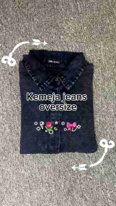 KEMEJA JEANS WANITA OVERSIZE TERBARU | ATASAN WANITA JEANS ZARA LENGAN KARET