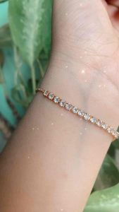 GELANG XUPING GOLD WANITA MODEL SERUT PERMATA TANAM BERDERET MEWAH BERKILAU XUPING GOLD TITANIUM TIDAK ALERGI BISA DI PAKAI SEHARI HARI PERHIASAN TERLARIS